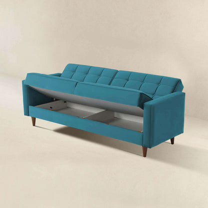 Baneton Modern Teal Velvet Sleeper Sofa