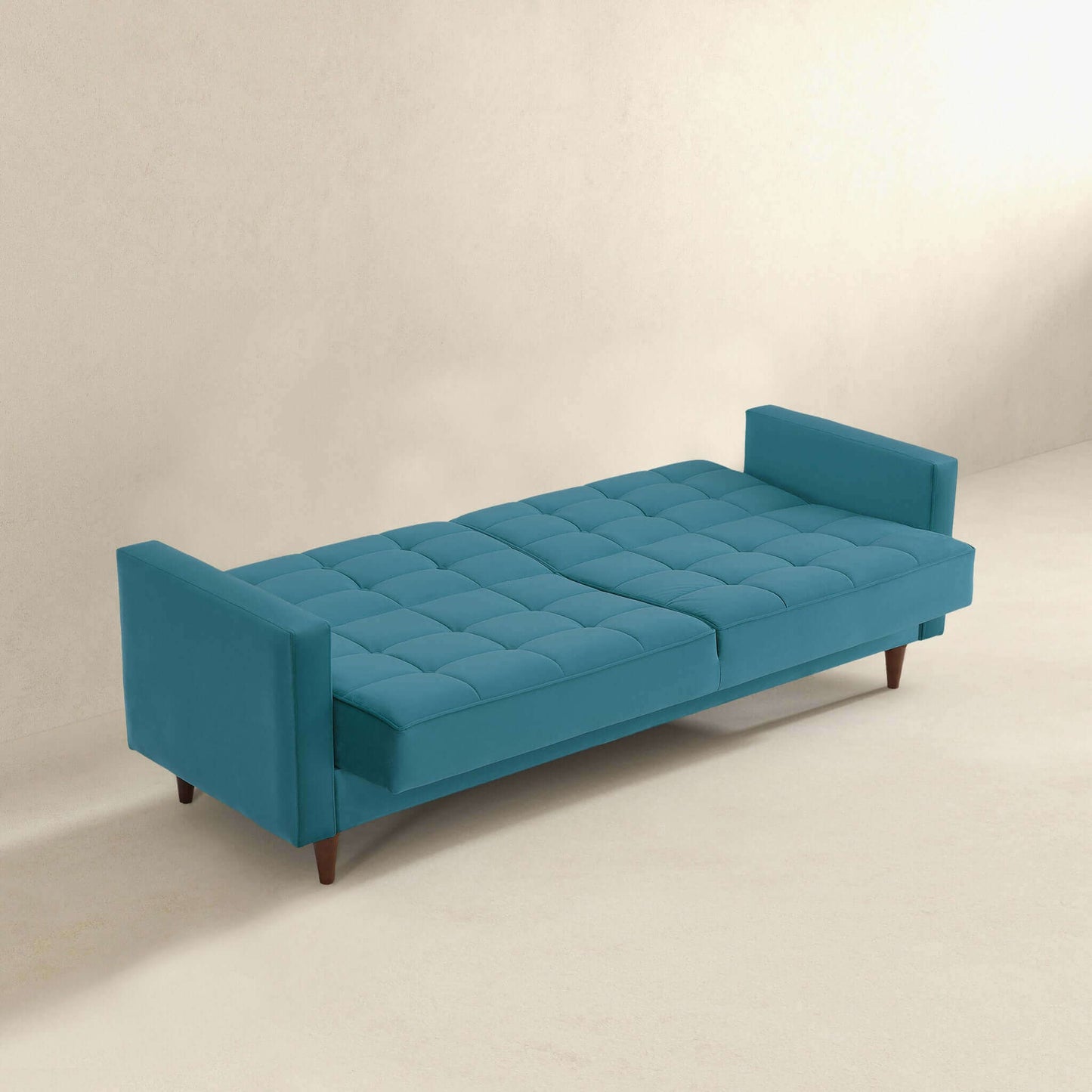 Baneton Modern Teal Velvet Sleeper Sofa