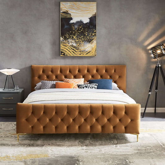 Bailey Velvet Upholstered Platform Bed