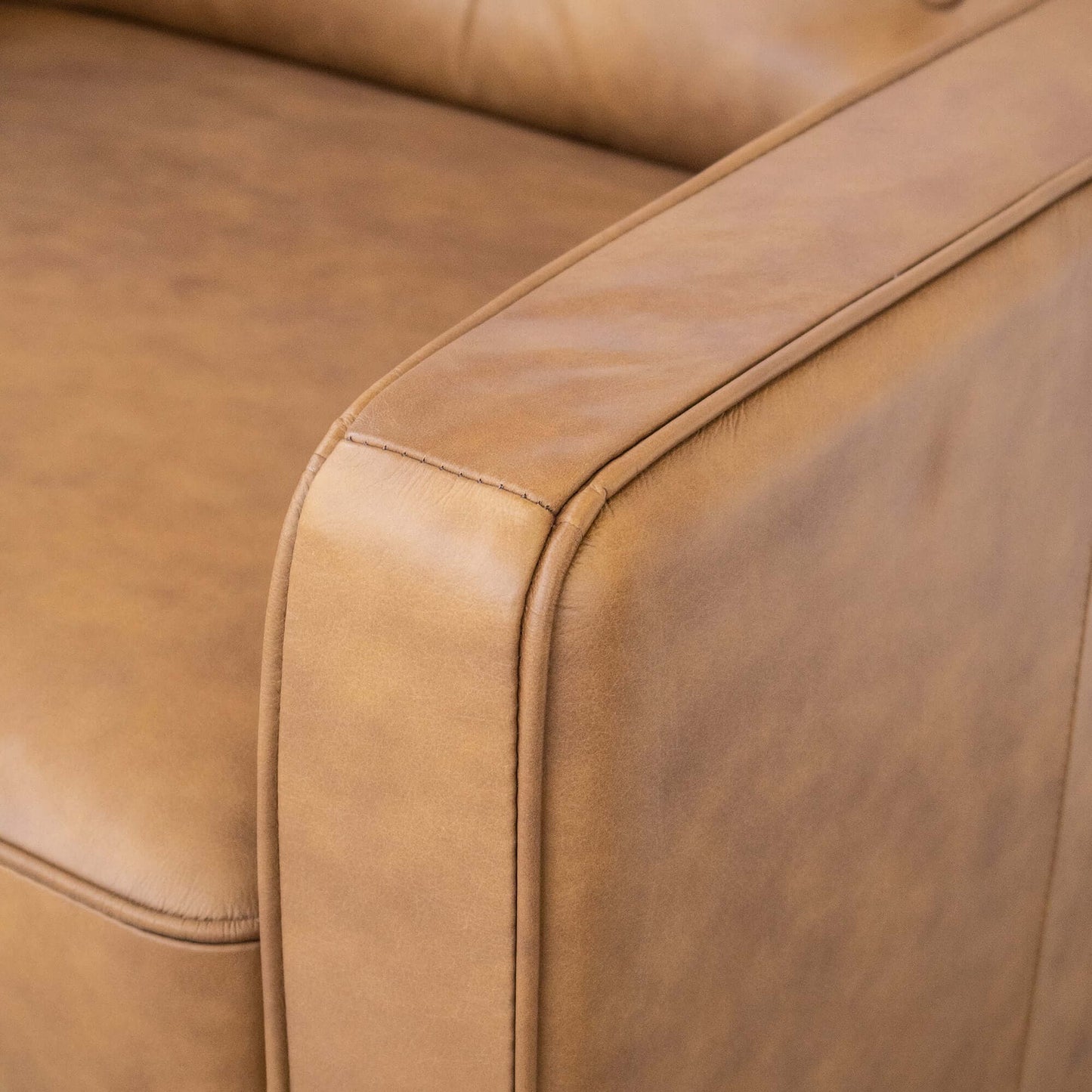 Giselle Genuine Leather Sofa in Tan