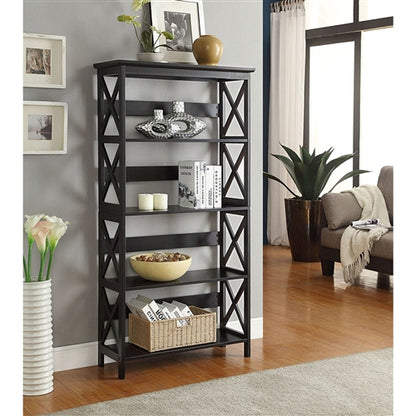 Glossy 5-Shelf Bookcase