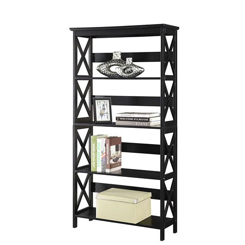 Glossy 5-Shelf Bookcase