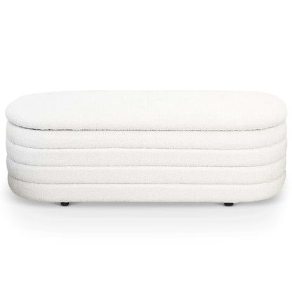 Collen Modern White Boucle Upholstered Storage Bench