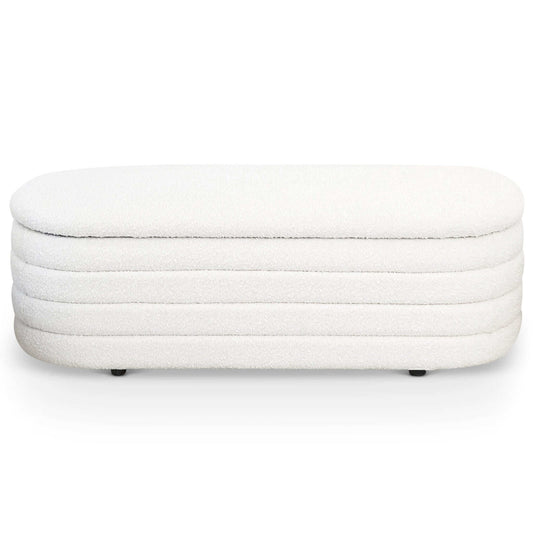 Collen Modern White Boucle Upholstered Storage Bench