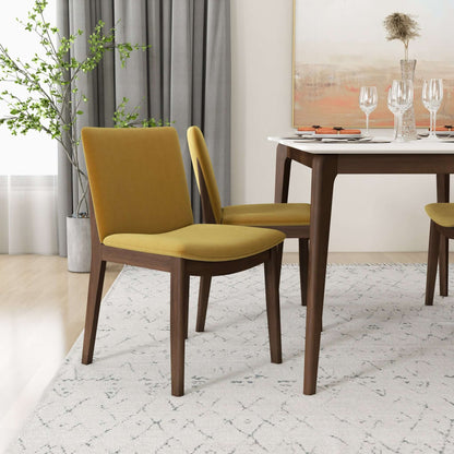 Laura Mid-Century Modern Solid Wood Dining Chair (Set of 2)