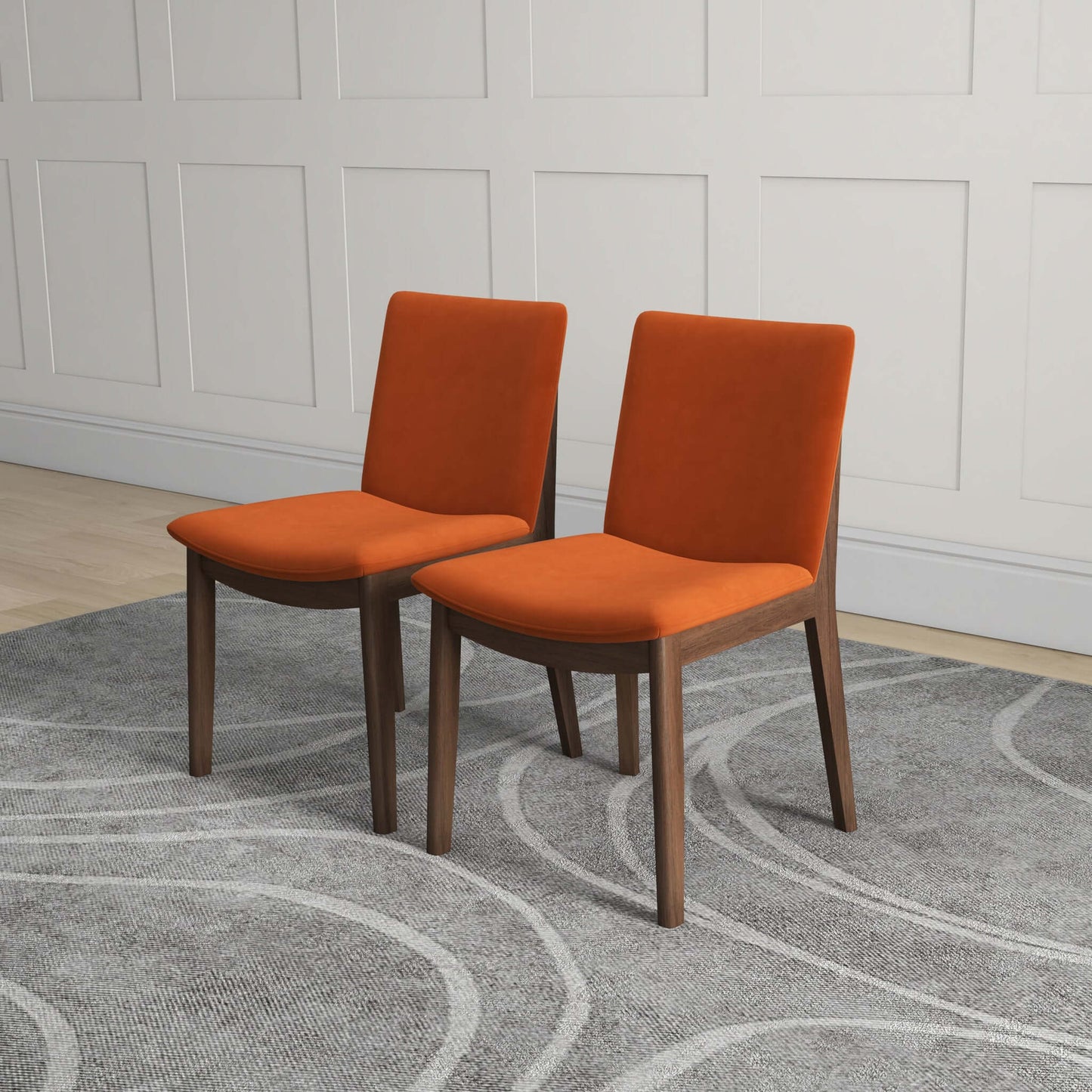 Laura Mid-Century Modern Solid Wood Dining Chair (Set of 2)