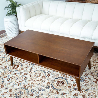 Hazel Solid Wood Walnut Brown Coffee Table