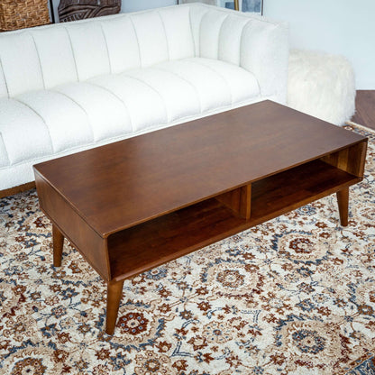 Hazel Solid Wood Walnut Brown Coffee Table