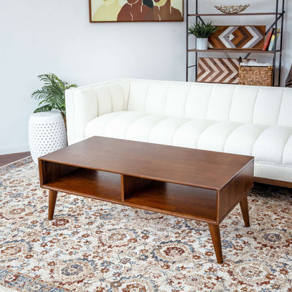 Hazel Solid Wood Walnut Brown Coffee Table