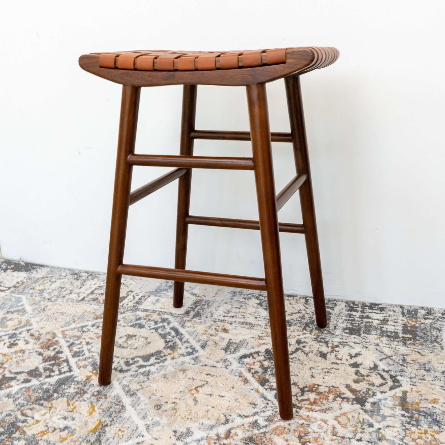 Maya 30" Genuine Leather Stool in Tan