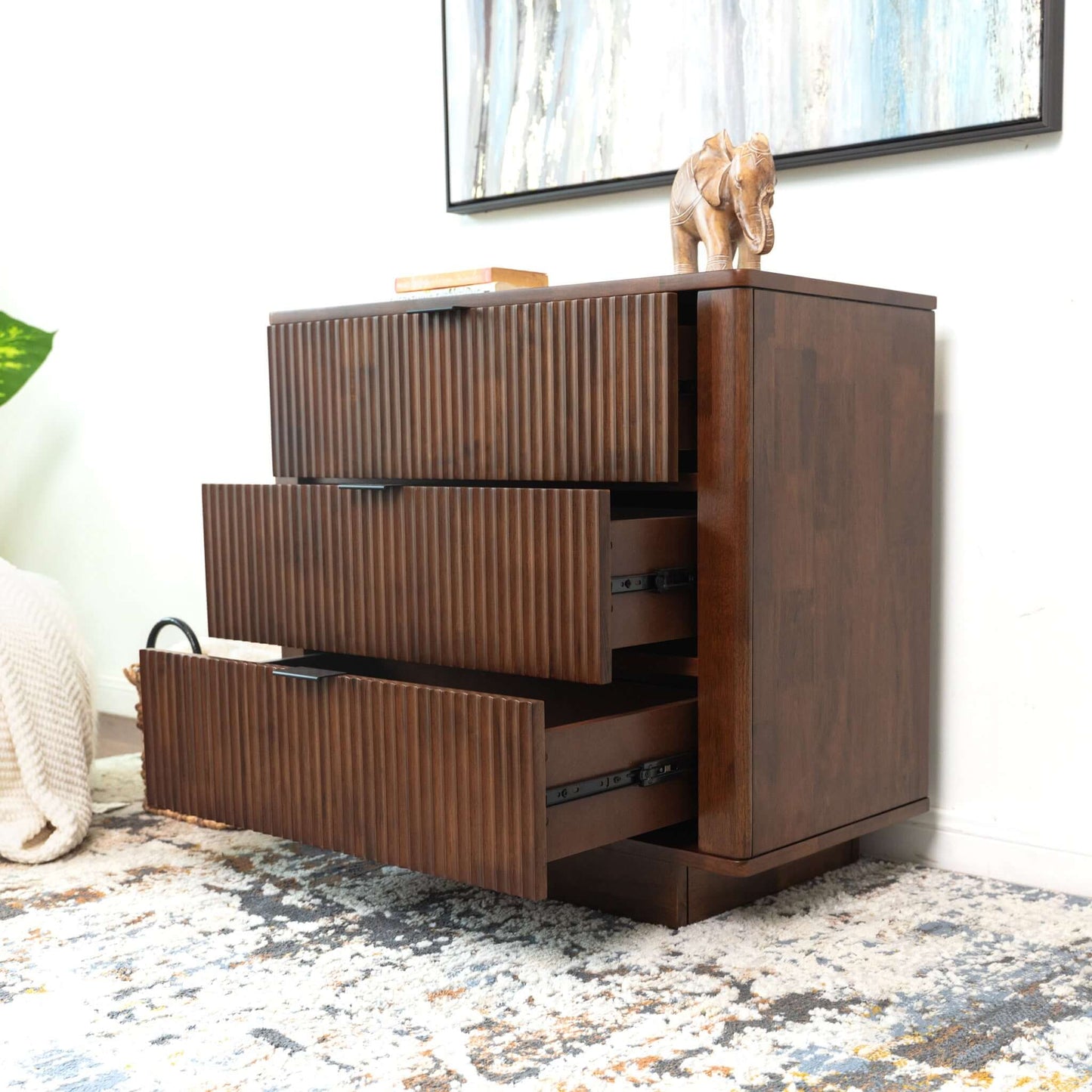 Lola Modern Walnut Nightstand Bed Side Table