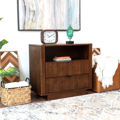 Lola Modern Walnut Nightstand Bed Side Table