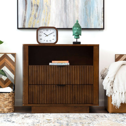 Lola Modern Walnut Nightstand Bed Side Table