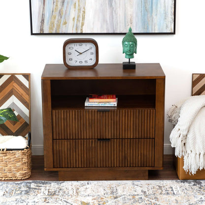 Lola Modern Walnut Nightstand Bed Side Table