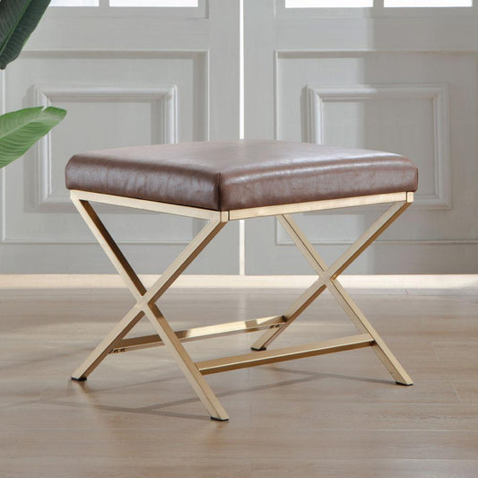 Modern Square X-Base Ottoman Footrest Stool