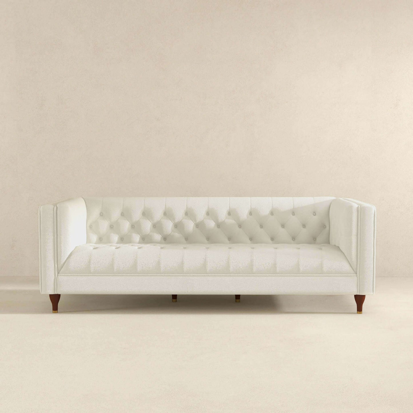 Evelyn Modern Beige Boucle Luxury Chesterfield Sofa