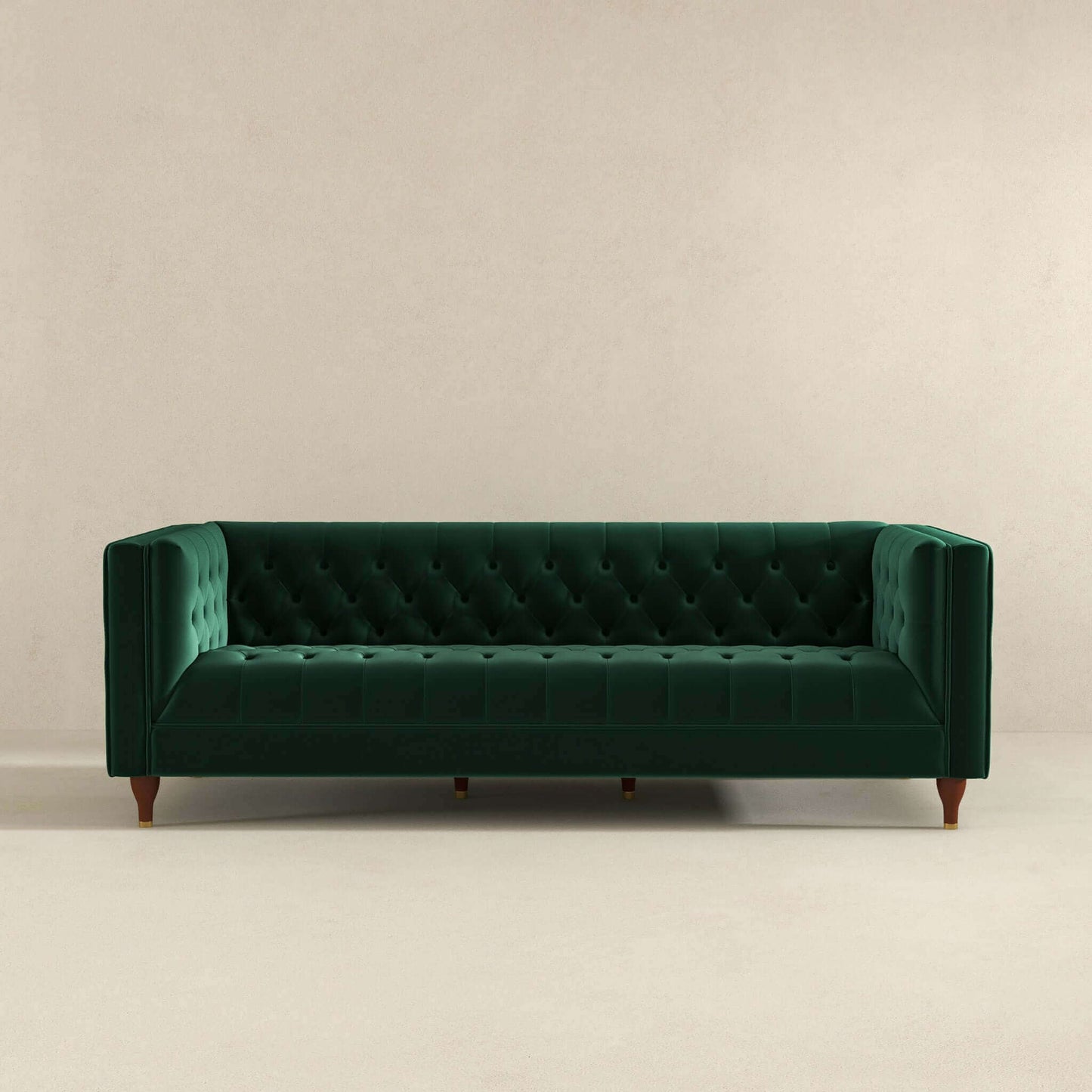 Evelyn Modern Green Velvet Luxury Chesterfield Sofa