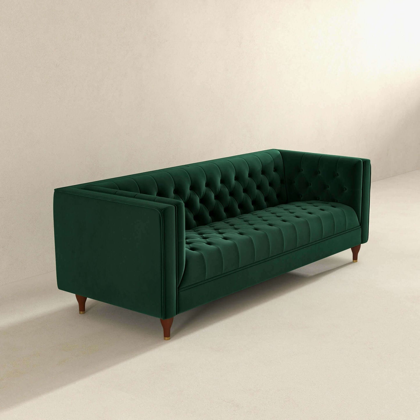 Evelyn Modern Green Velvet Luxury Chesterfield Sofa