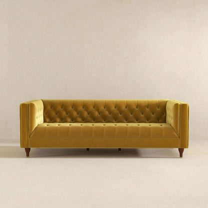 Evelyn Modern Yellow Velvet Luxury Chesterfield Sofa