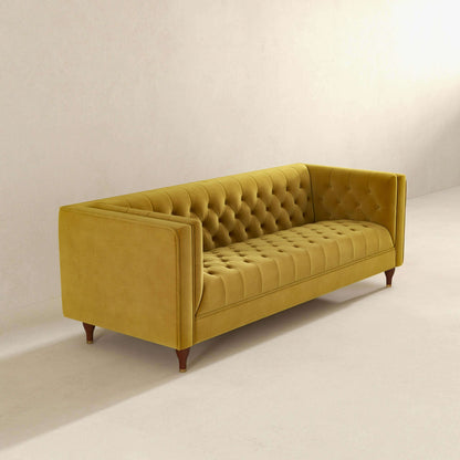 Evelyn Modern Yellow Velvet Luxury Chesterfield Sofa