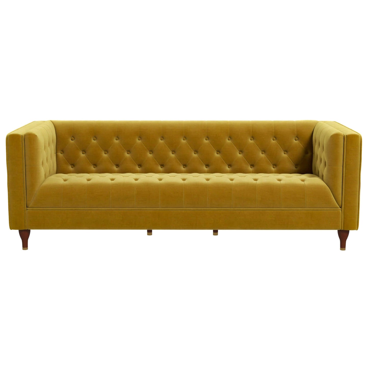 Evelyn Modern Yellow Velvet Luxury Chesterfield Sofa