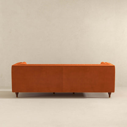 Evelyn Modern Burnt Orange Velvet Luxury Chesterfield Sofa