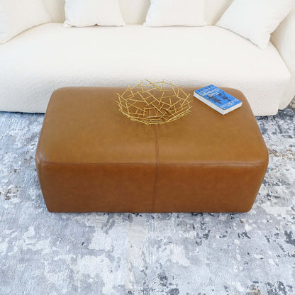 Arten Modern Tan Leather Ottoman