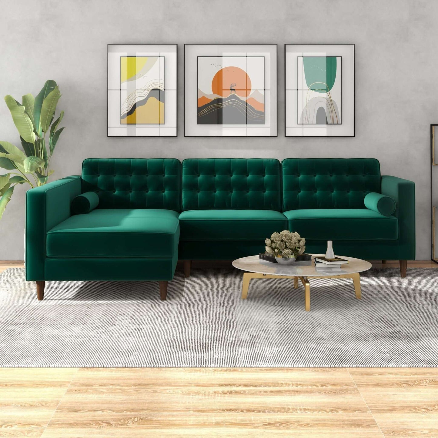 Christian Velvet Sectional