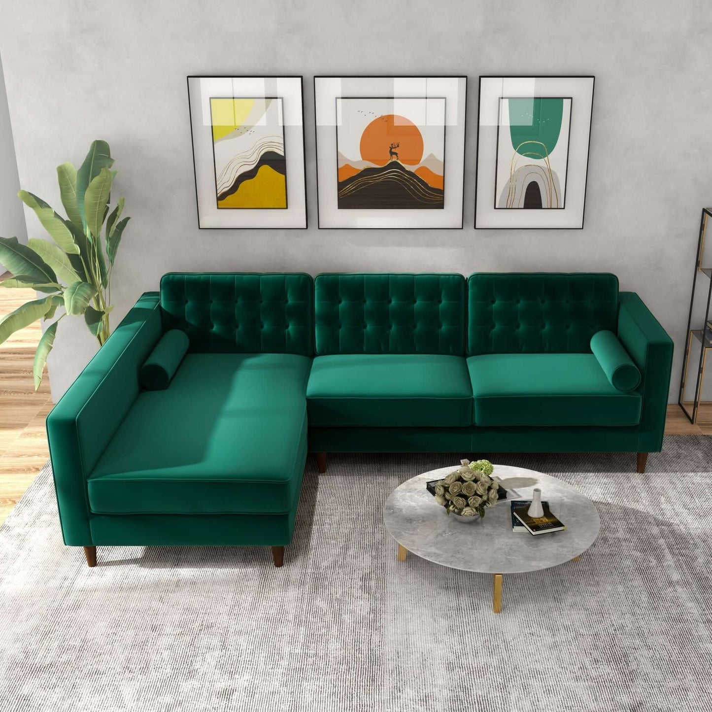 Christian Velvet Sectional