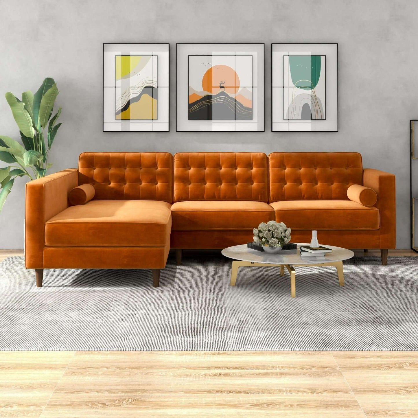 Christian Velvet Sectional