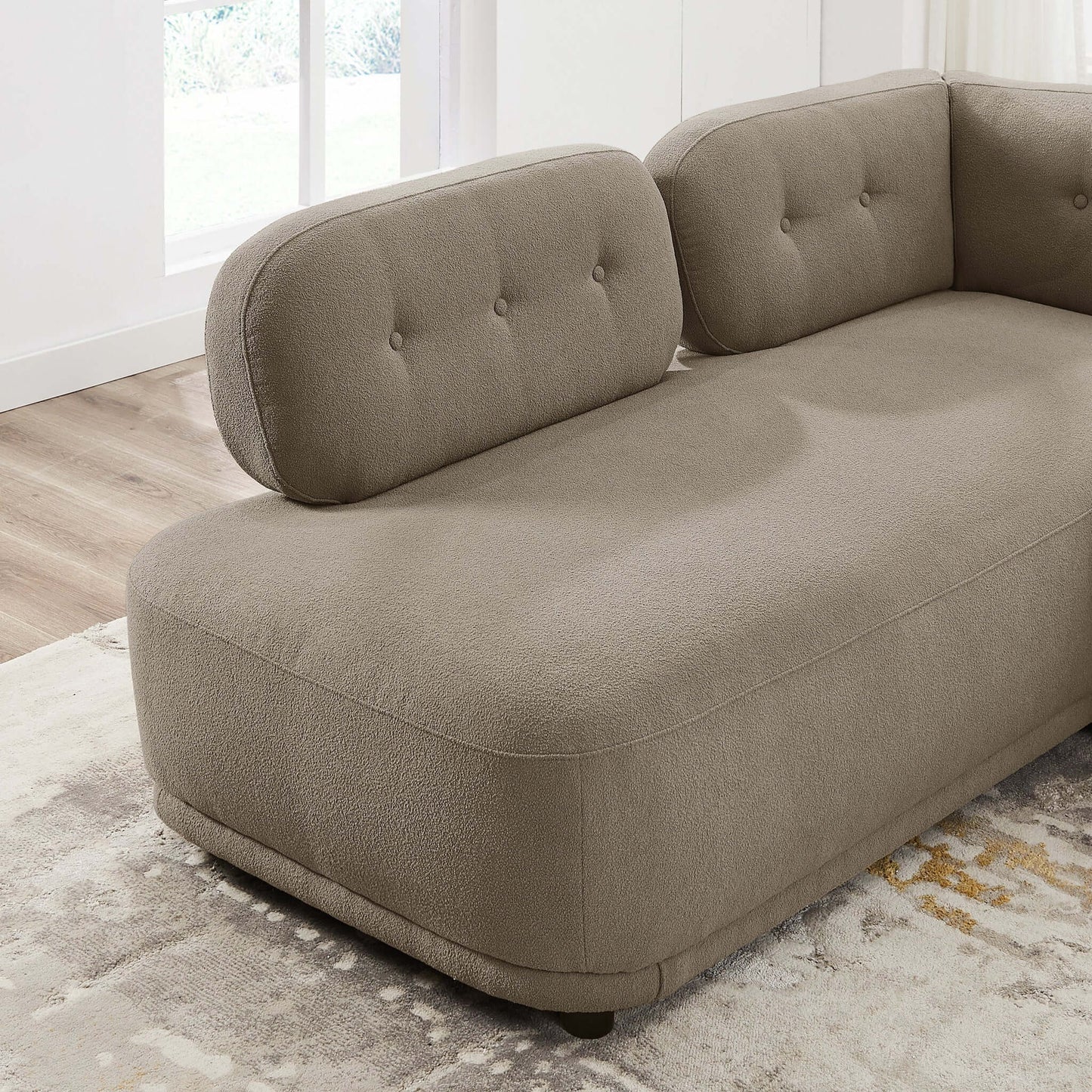 Maverick Modern L-Shaped Boucle Sectional