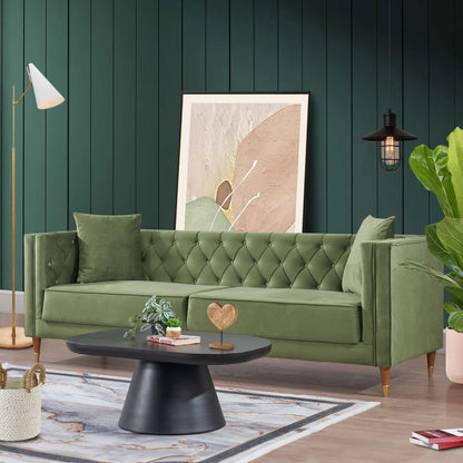 Autumn Modern Olive Green Velvet Sofa