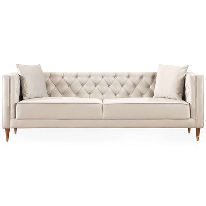 Autumn Modern Cream Velvet Sofa