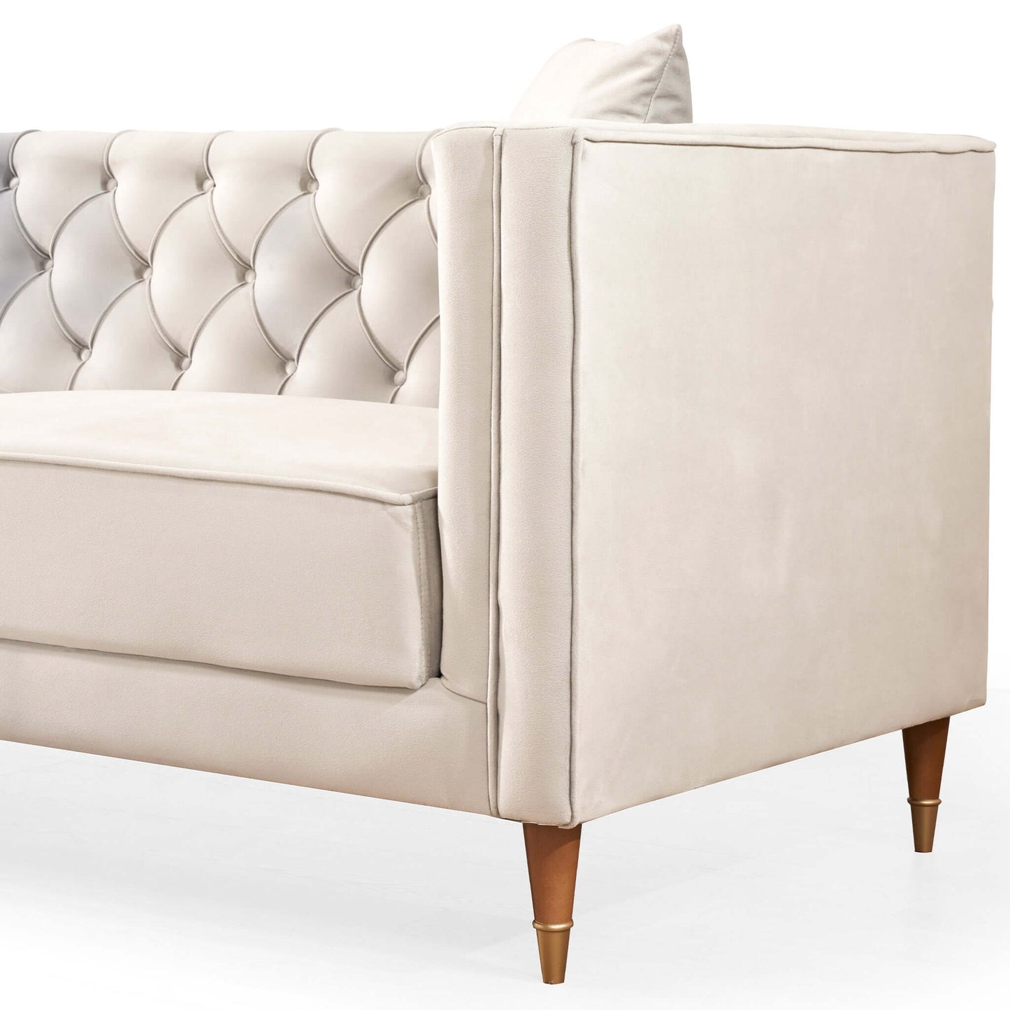 Autumn Modern Cream Velvet Sofa