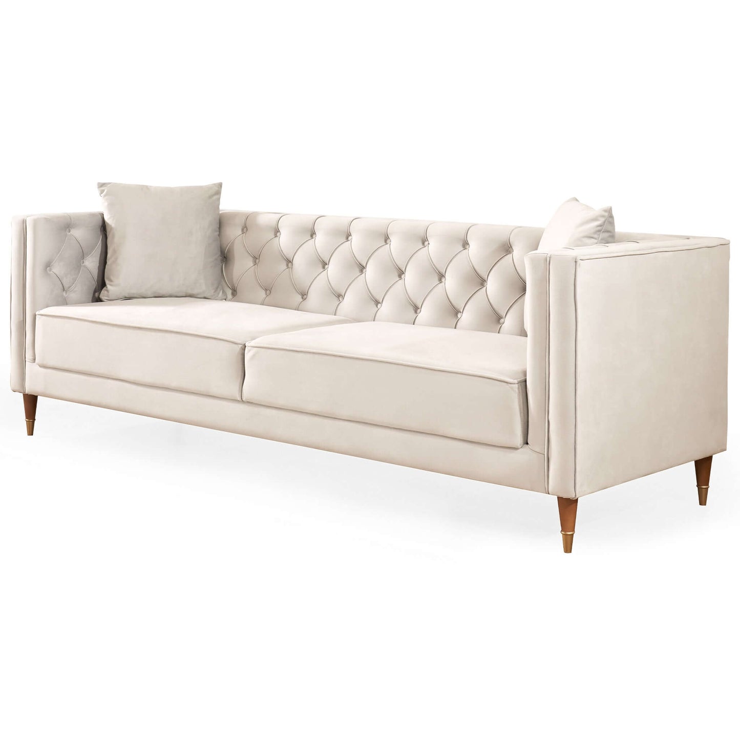 Autumn Modern Cream Velvet Sofa