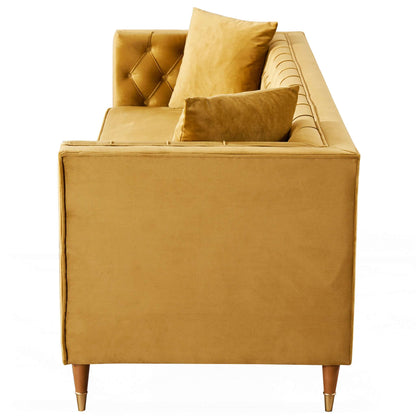 Autumn Modern Yellow Mustard Velvet Sofa