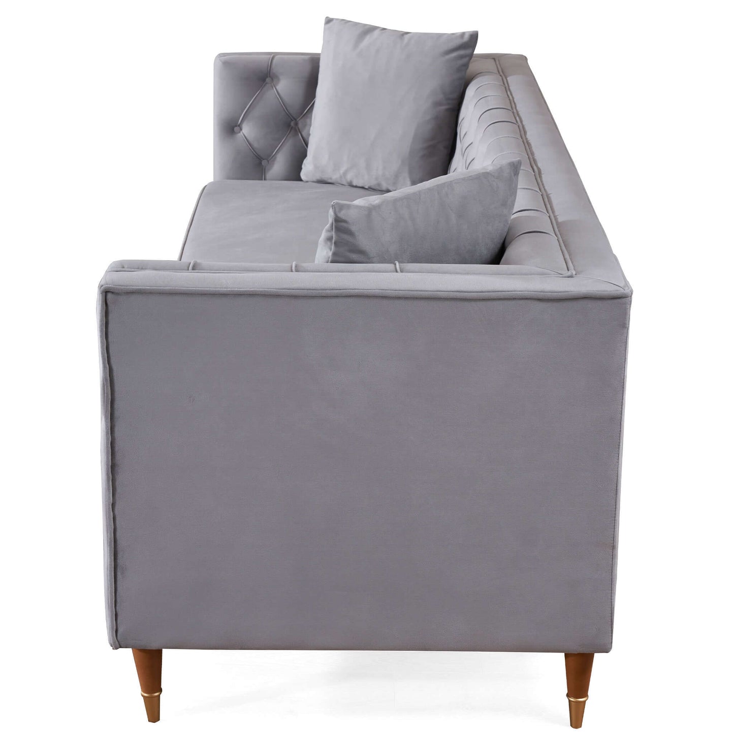 Autumn Modern Light Grey Velvet Sofa