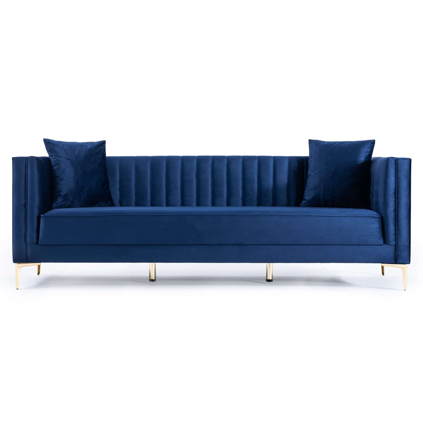 Angelina Dark Blue Velvet Tufted Sofa