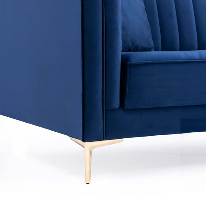 Angelina Dark Blue Velvet Tufted Sofa