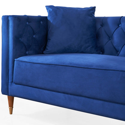 Autumn Modern Dark Blue Velvet Sofa