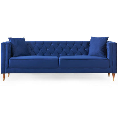 Autumn Modern Dark Blue Velvet Sofa