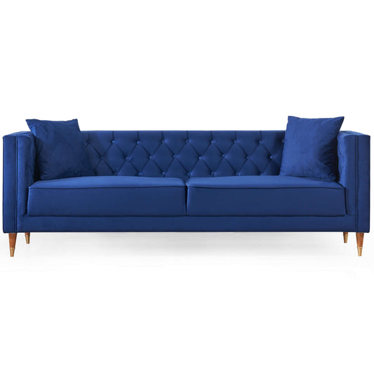 Autumn Modern Dark Blue Velvet Sofa