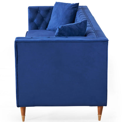 Autumn Modern Dark Blue Velvet Sofa