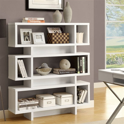 White Modern 55" H Bookcase