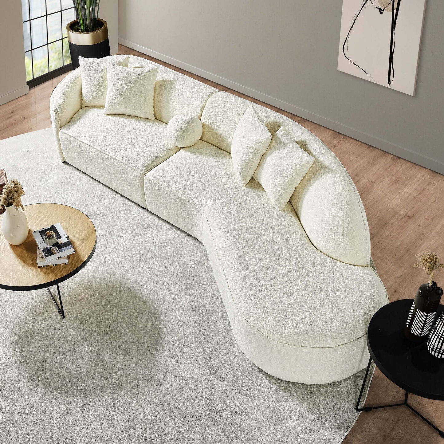 Elijah Japandi Style Curvy Sectional