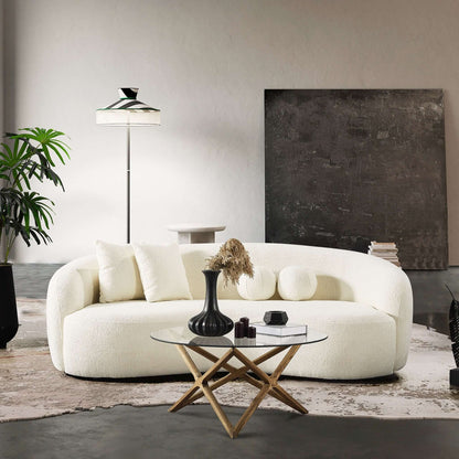 Blair Japandi Curvy Boucle Sofa (Ivory) | Mid in Mod | Houston TX | The Best Drop shipping Supplier in the USA