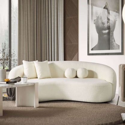 Blair Japandi Curvy Boucle Sofa (Ivory) | Mid in Mod | Houston TX | The Best Drop shipping Supplier in the USA