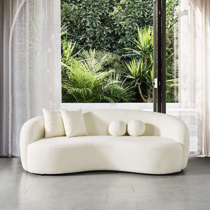 Blair Japandi Curvy Boucle Sofa (Ivory) | Mid in Mod | Houston TX | The Best Drop shipping Supplier in the USA