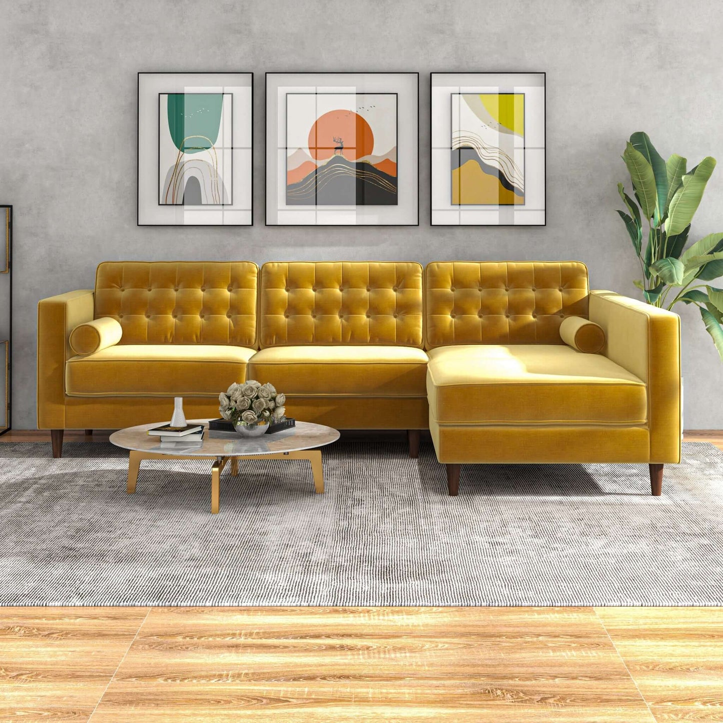 Christian Velvet Sectional