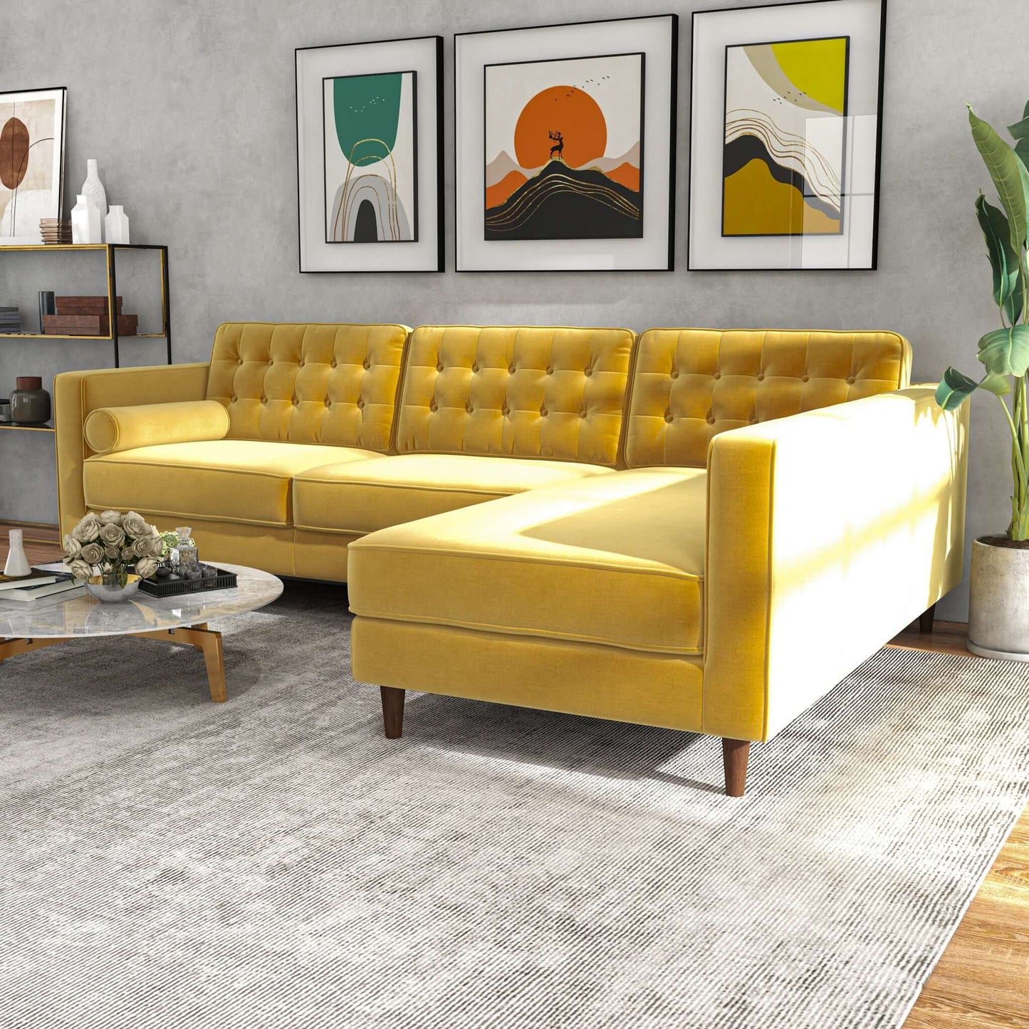 Christian Velvet Sectional